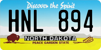 ND license plate HNL894