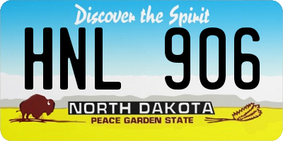 ND license plate HNL906