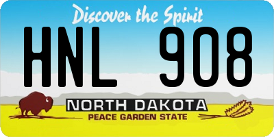 ND license plate HNL908