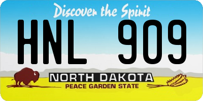 ND license plate HNL909