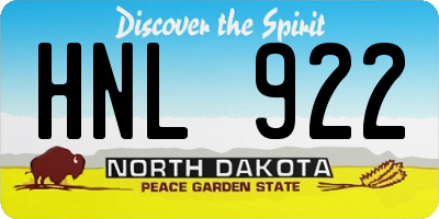 ND license plate HNL922