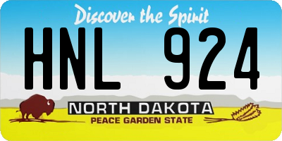 ND license plate HNL924