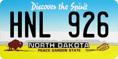 ND license plate HNL926