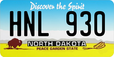 ND license plate HNL930