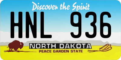 ND license plate HNL936