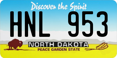 ND license plate HNL953