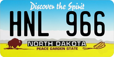 ND license plate HNL966