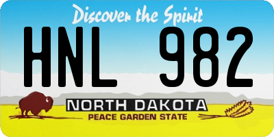 ND license plate HNL982