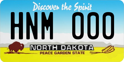 ND license plate HNM000