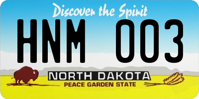 ND license plate HNM003