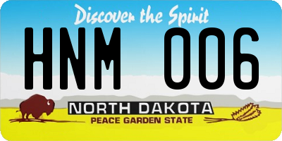 ND license plate HNM006