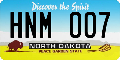 ND license plate HNM007
