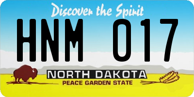 ND license plate HNM017