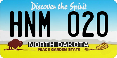 ND license plate HNM020