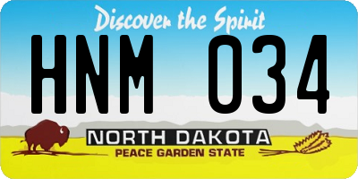 ND license plate HNM034
