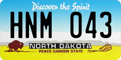 ND license plate HNM043