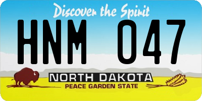 ND license plate HNM047