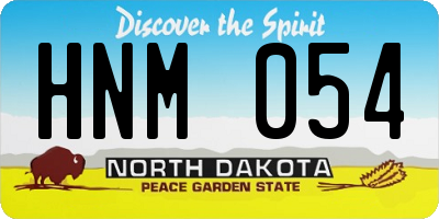 ND license plate HNM054
