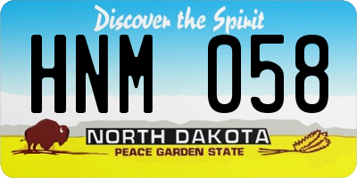 ND license plate HNM058