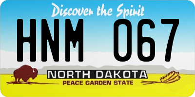 ND license plate HNM067