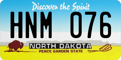 ND license plate HNM076