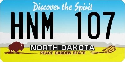 ND license plate HNM107