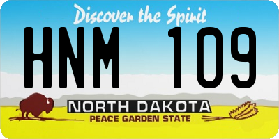 ND license plate HNM109