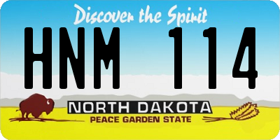 ND license plate HNM114