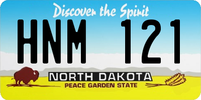 ND license plate HNM121