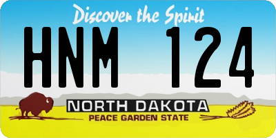 ND license plate HNM124