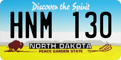 ND license plate HNM130