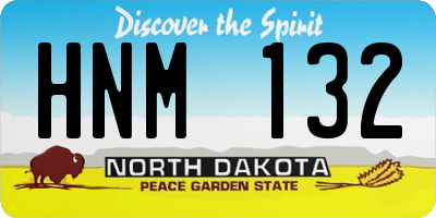 ND license plate HNM132