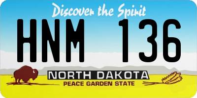 ND license plate HNM136