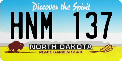 ND license plate HNM137