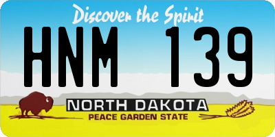 ND license plate HNM139
