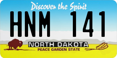 ND license plate HNM141