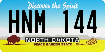 ND license plate HNM144