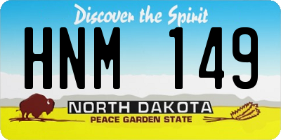ND license plate HNM149