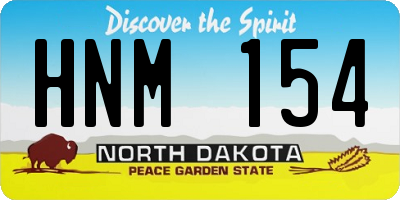 ND license plate HNM154