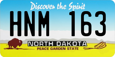 ND license plate HNM163