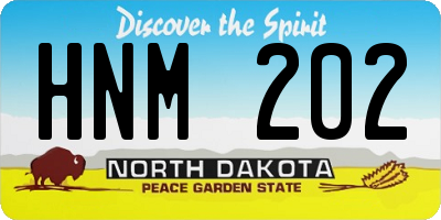 ND license plate HNM202