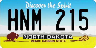 ND license plate HNM215