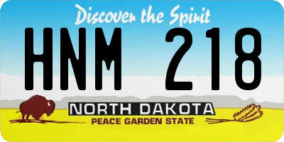 ND license plate HNM218