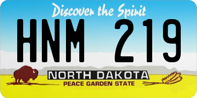 ND license plate HNM219