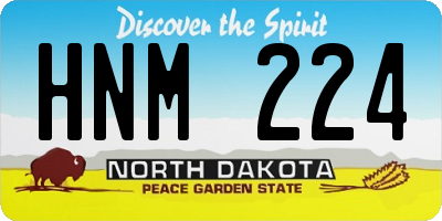 ND license plate HNM224