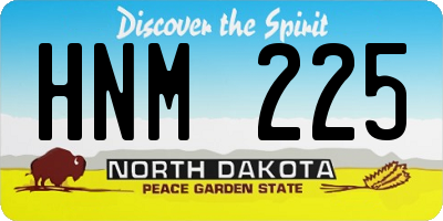 ND license plate HNM225