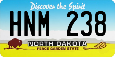 ND license plate HNM238