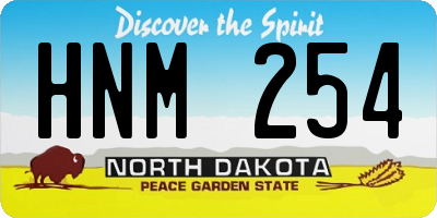 ND license plate HNM254