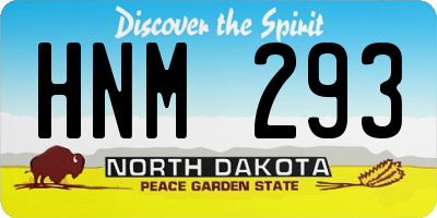 ND license plate HNM293