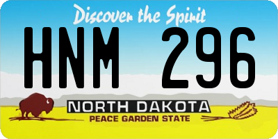 ND license plate HNM296